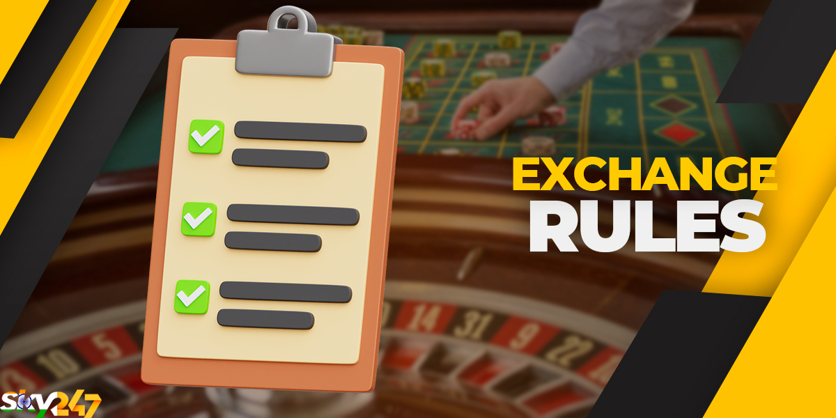 Betting rules in the Exchange section